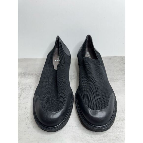 David Tate Social‎ Black Knit Shoes Size 10 Leather Lining Fabric Loafers NEW - Picture 3 of 8